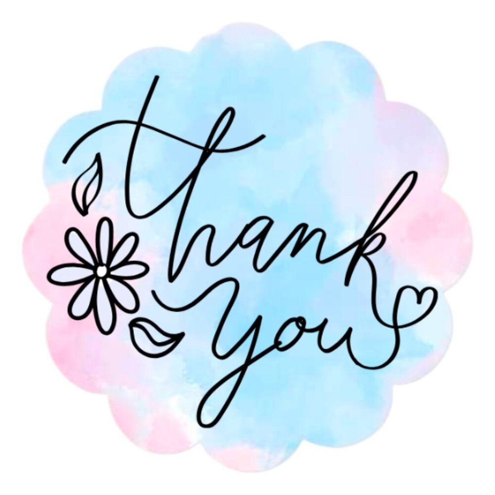 Floral Thank You Stickers for Shipping Adhesive Labels for small business 2"